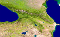 Cartina geografica della regione del Caucaso